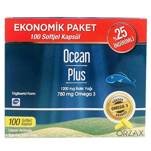 OCEAN Plus 1200mg Omega 3 120 Kapsül - Ekonomik Paket