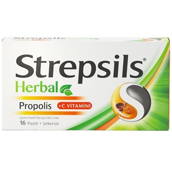 STREPSİLS Herbal Propolis+ C Vitamini 16 Pastil