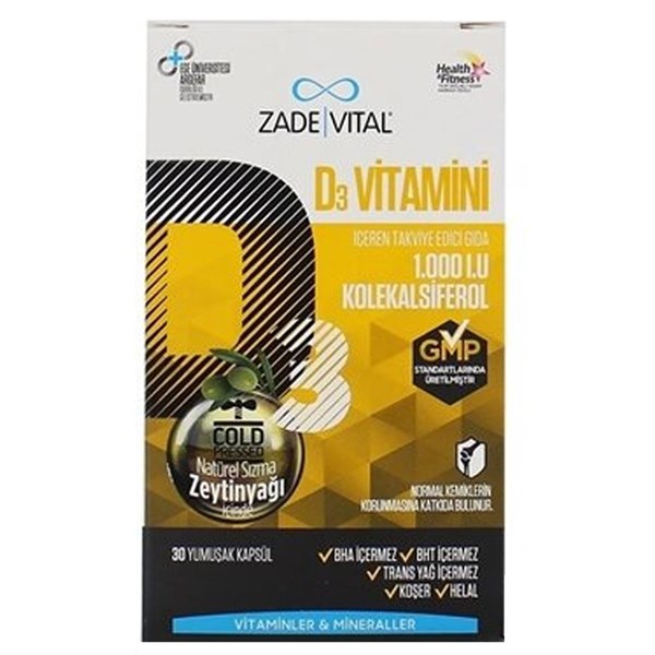 ZADE VITAL D3 Vitamini 30 Kapsül