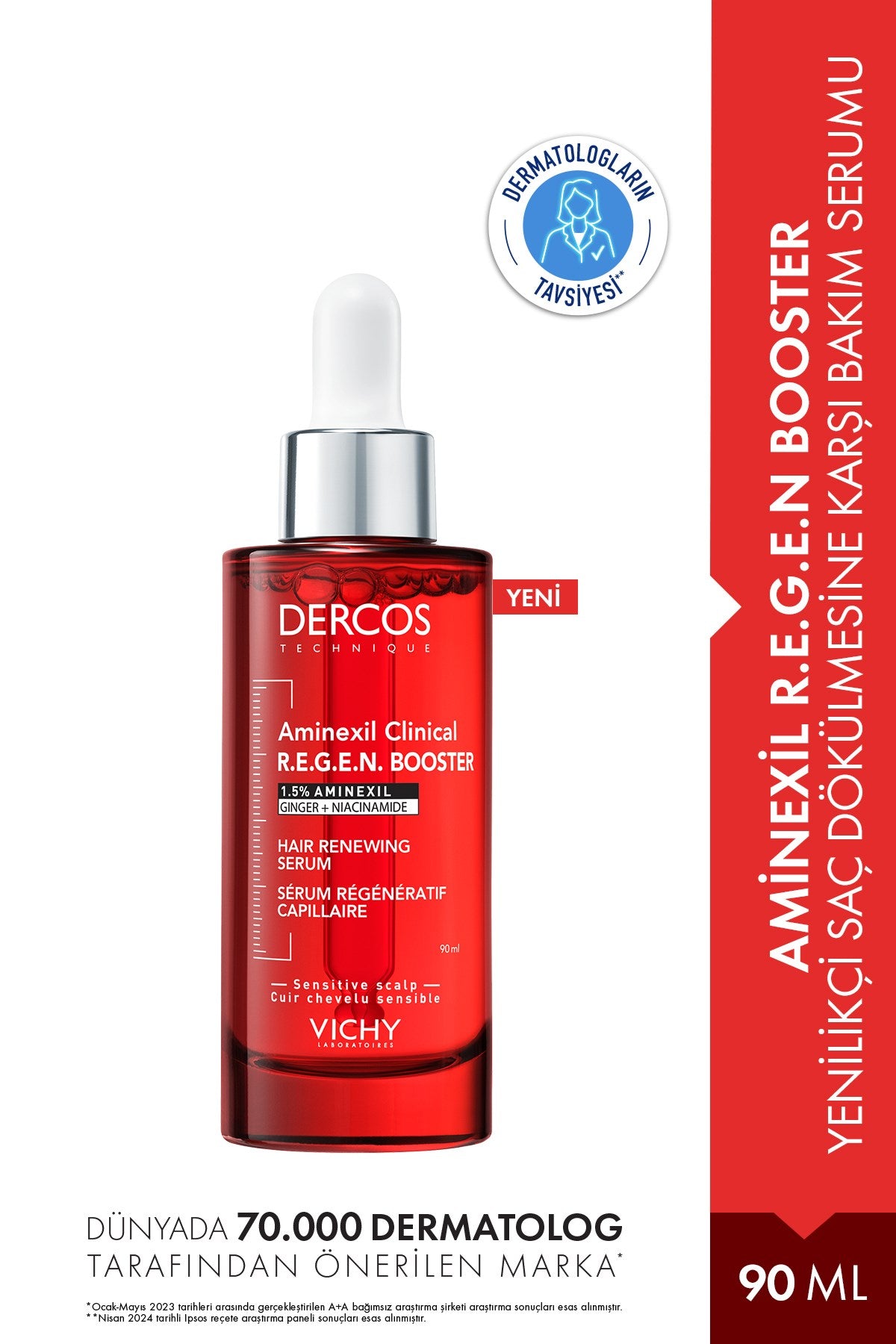 Vichy Dercos Aminexil R.E.G.E.N Booster Saç Dökülmesine Karşı Serum 90 ml