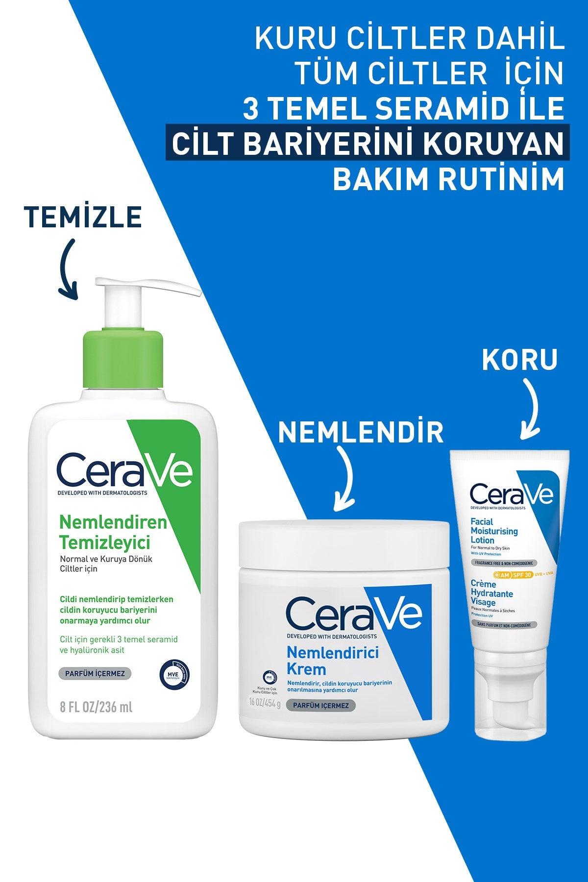 Cerave Kuru Ciltler için Seramid & Hyalüronik Asit İçeren Nemlendirici Krem 454 gr