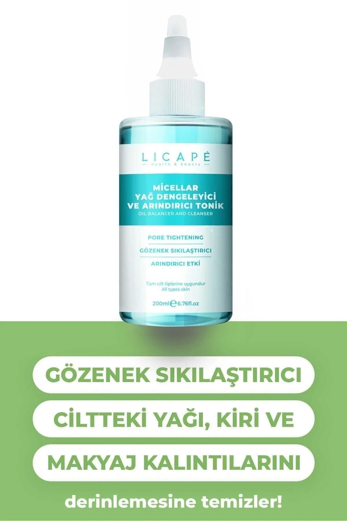 LICAPE Micellar Gözenek Sıkılaştırıcı Arındırıcı Yağ Dengeleyici Tonik 200 ml