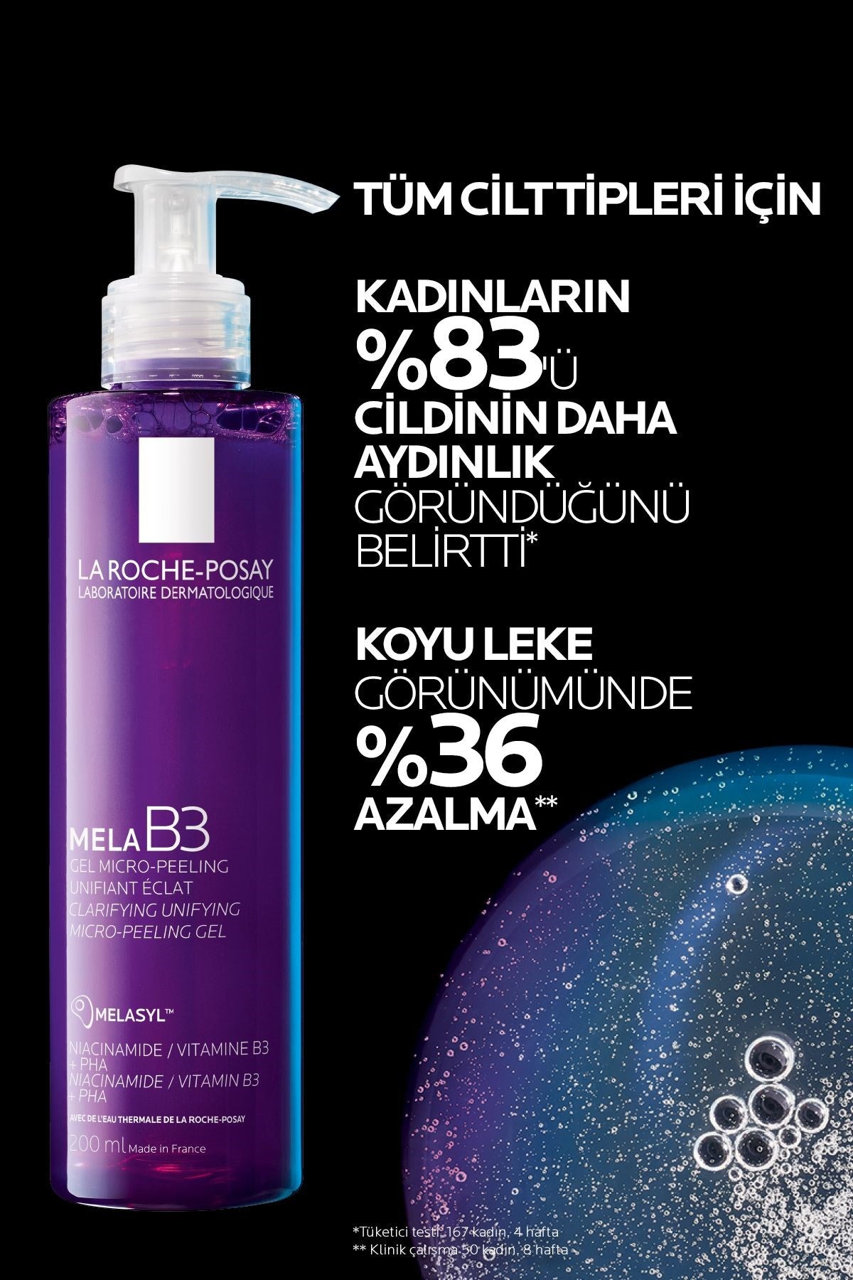 LA ROCHE-POSAY Mela B3 Micro Peeling Gel - Leke Karşıtı Yüz Temizleme Jeli 200ml