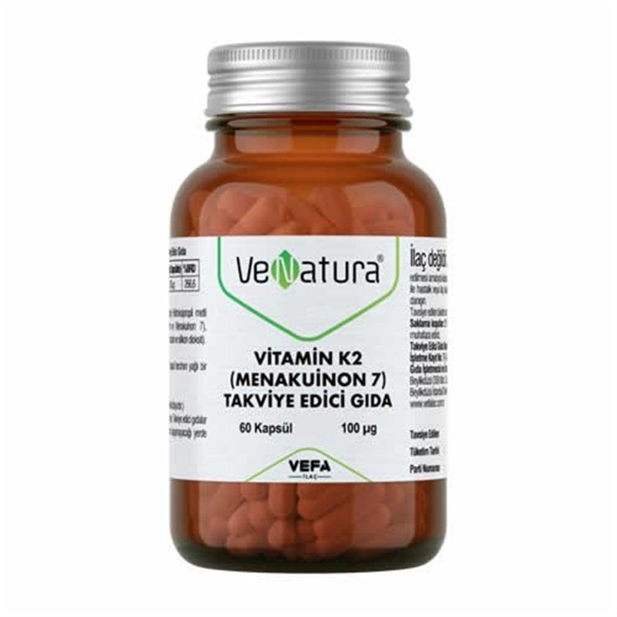 VENATURA Vitamin K2 (Menakuinon 7) Takviye Edici Gıda 60 Kapsül