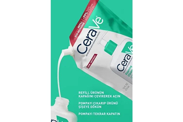 CERAVE Köpüren Yüz Temizleyici Jel Cilt Yağını ve Kirini Arındırır 473 ml Tüm Cilt Tipleri