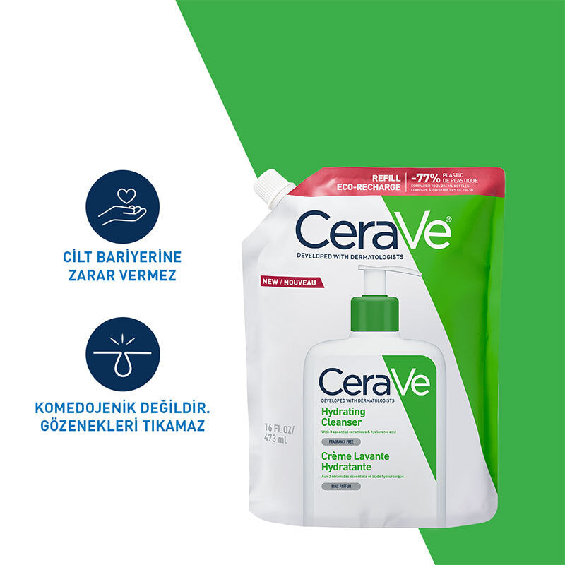 CeraVe Nemlendiren Temizleyici 473 ml - Normal ve Kuru Ciltler (Refill)
