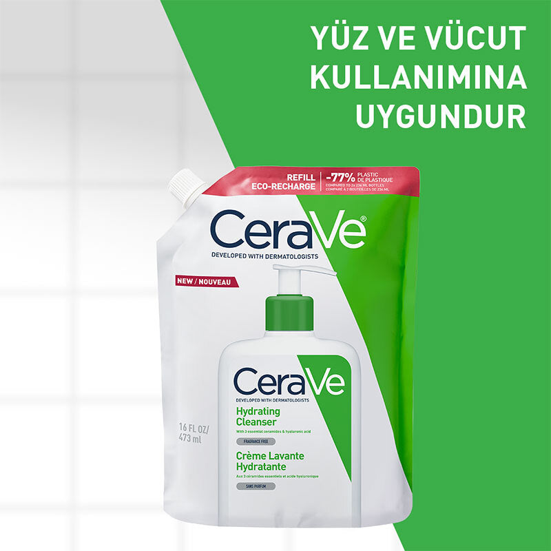CeraVe Nemlendiren Temizleyici 473 ml - Normal ve Kuru Ciltler (Refill)
