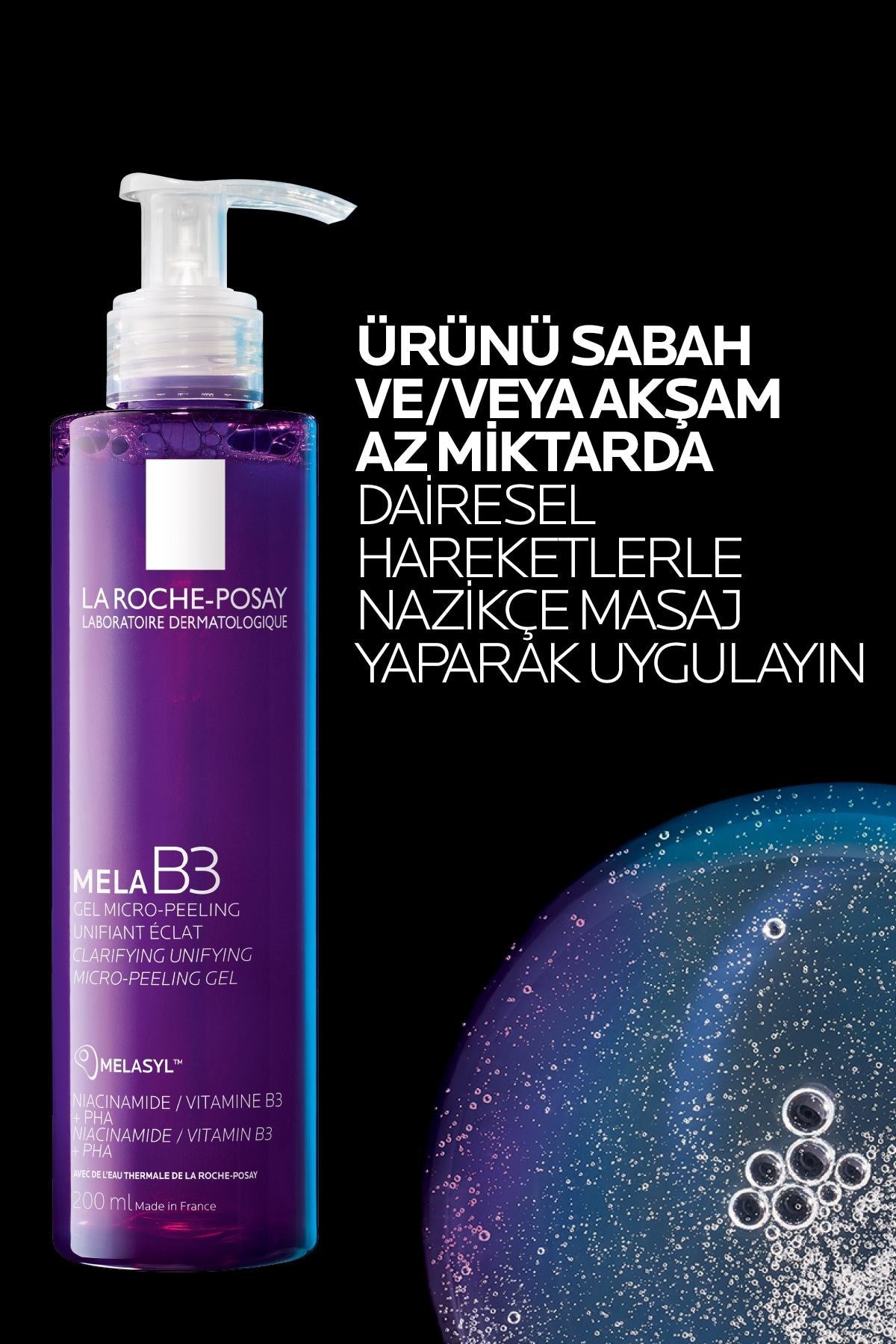 LA ROCHE-POSAY Mela B3 Micro Peeling Gel - Leke Karşıtı Yüz Temizleme Jeli 200ml