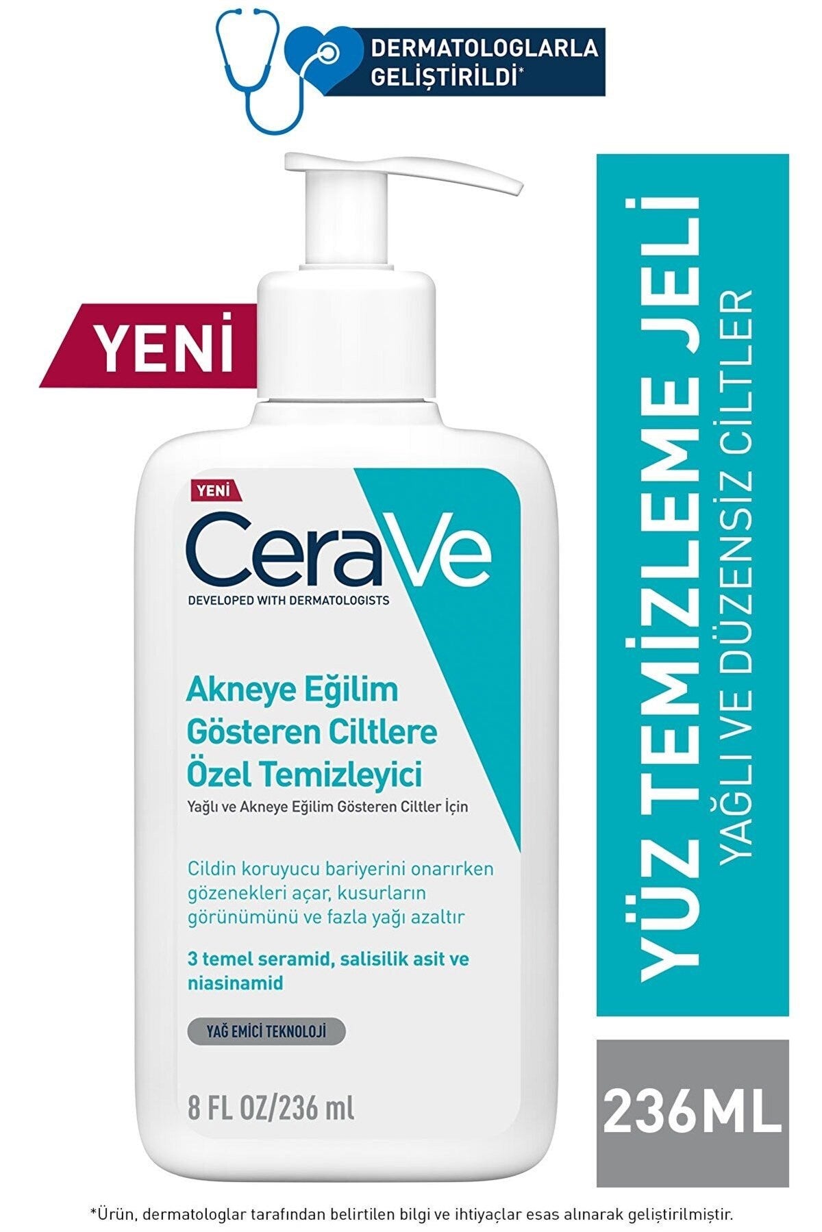CERAVE Yağlı ve Düzensiz Ciltler için Yıkama Jeli 236 ml