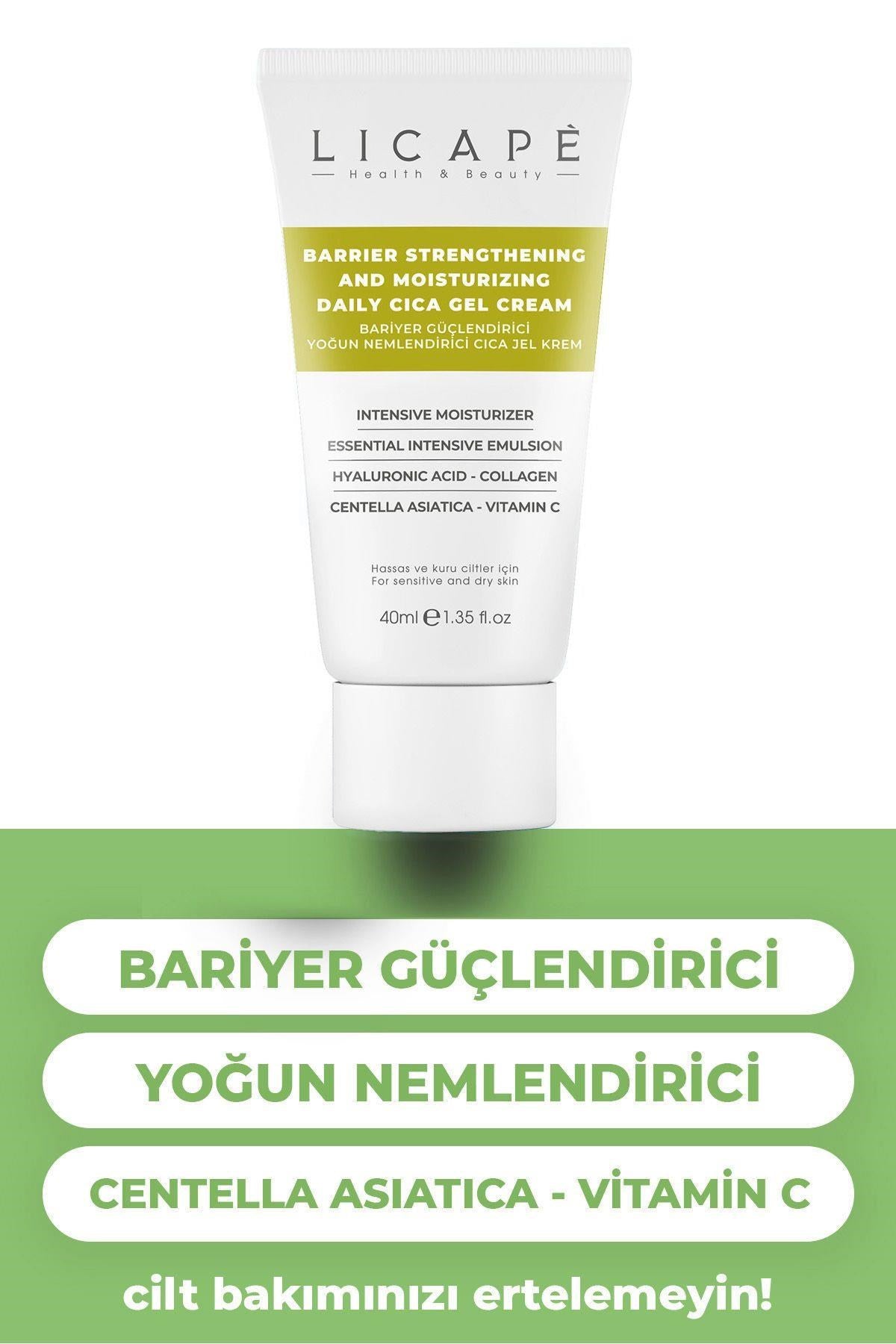 LICAPE Bariyer Güçlendirici Yoğun Nemlendirici Cica Jel Krem 40ml